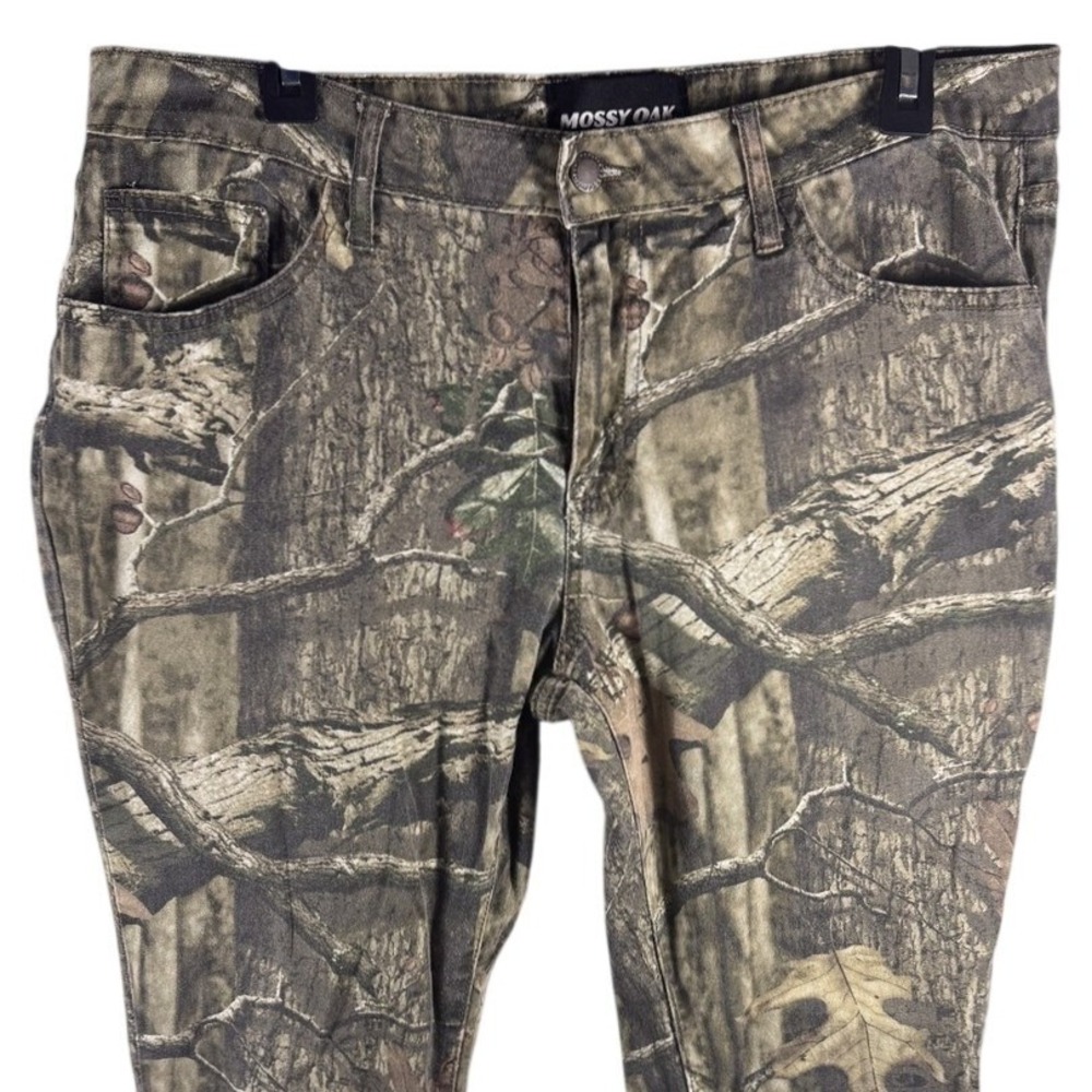 Mossy Oak Jeans Womens 12 Brown Camo Mid Rise Straight Stretch Denim Pants